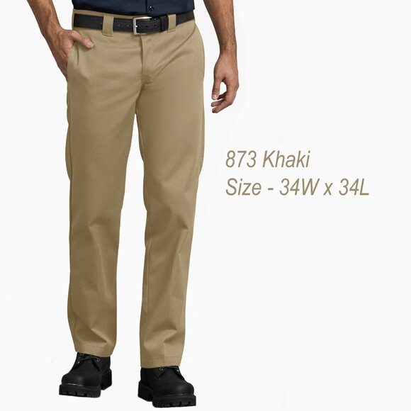 Dickies Slim Fit Straight Leg Work Pant 34W x 34L Khaki - Picture 1 of 4